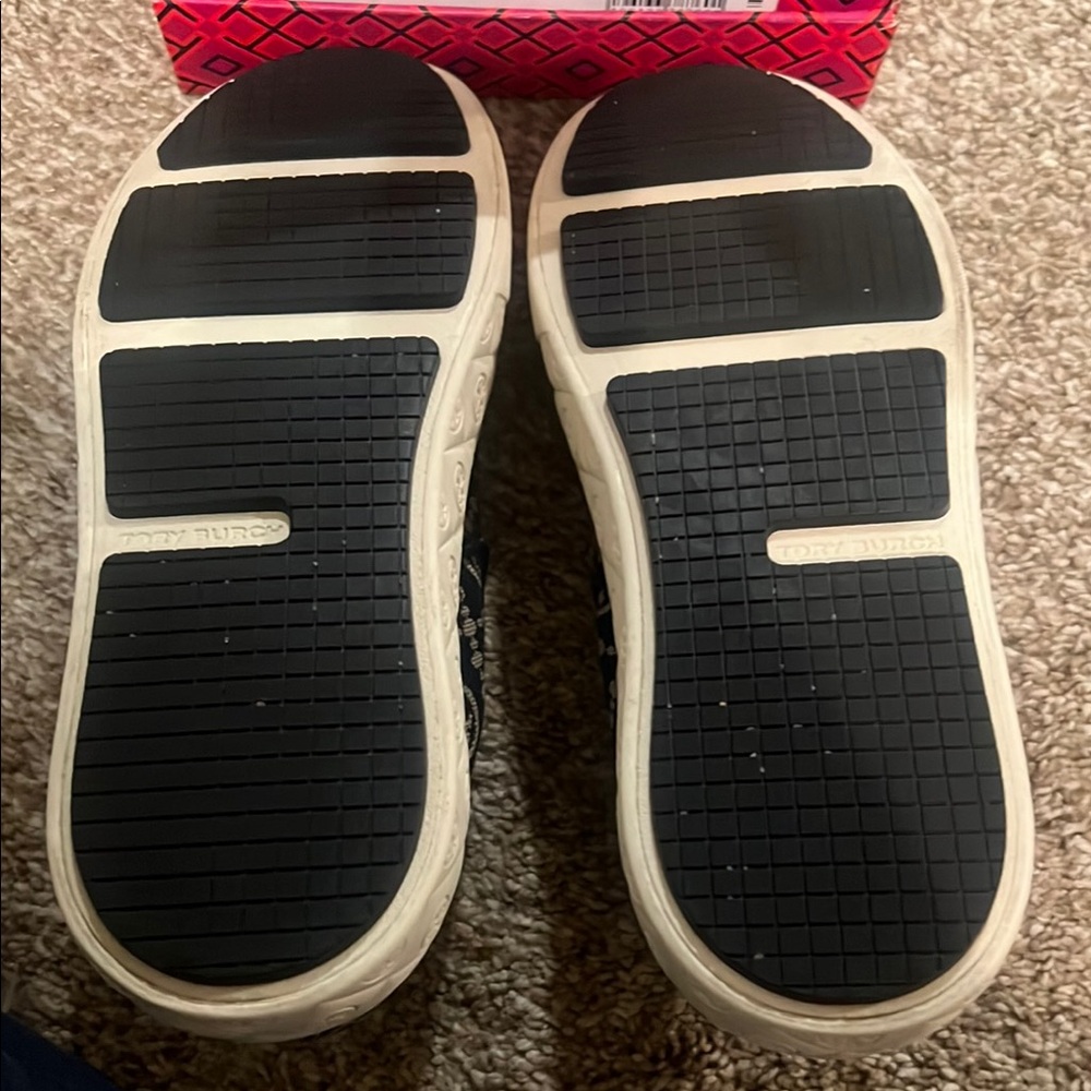 Tory Burch Navy and Cream Slip-On Sneakers - Picture 6 of 7